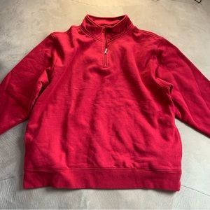 Red L.L. Bean Mens Size Large Quarter Zip Sweater